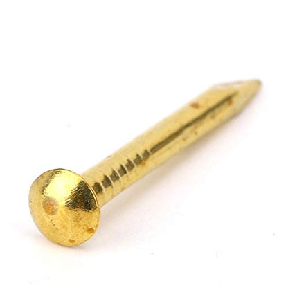 HEEPDD 100Pcs Brass Escutcheon Tacks, Round Head Brass Brad Nail (15mm) - color: 15mm Length