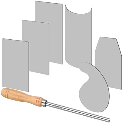 Therwen Card Scraper Burnishing Tool Cabinet Scraper Woodworking, Silver - color: Silver