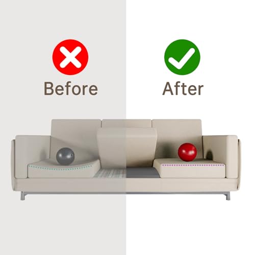 Nigoone 3 Pack Couch Sofa Cushion Support 20"x 20" Foam for Sagging Seat-High Density Foam Under Furniture Loveseat Chair Seat Cushion Sag Repair Anti Slip, Dark Grey