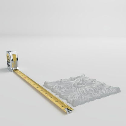 Ekena Millwork ROS07X07AC Acanthus Leaf with Beads Square Rosette, 6 1/8"W x 6 1/8"H x 3/4"P, Primed
