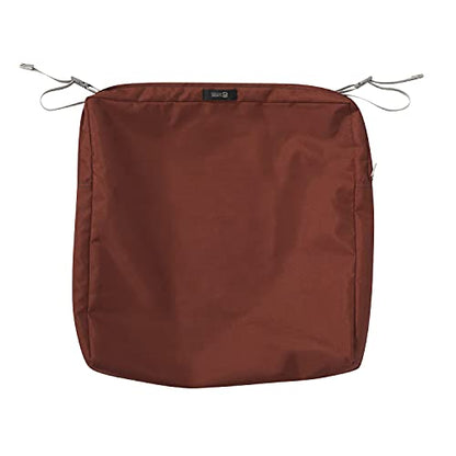 Classic Accessories Ravenna Water-Resistant Patio Chair Seat Cushion, 18 x 18 x 2 Inch, Spice, Patio Furniture Cushions - color: Spice, size: 18"W x 18"D x 2"Thick