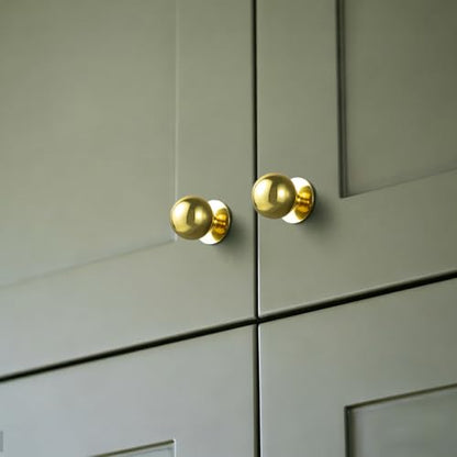 Polished Gold Cabinet Knobs, 1 Inch, Set of 12, Modern Zinc Alloy Round Design for Drawers, Dressers, Vanities - color: Polished Gold, size: 1" Diameter