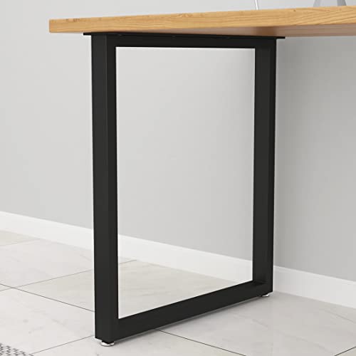 DR.IRON Metal Black Table Legs 28''H*24''W, Heavy Duty Desk Legs, Set of 2