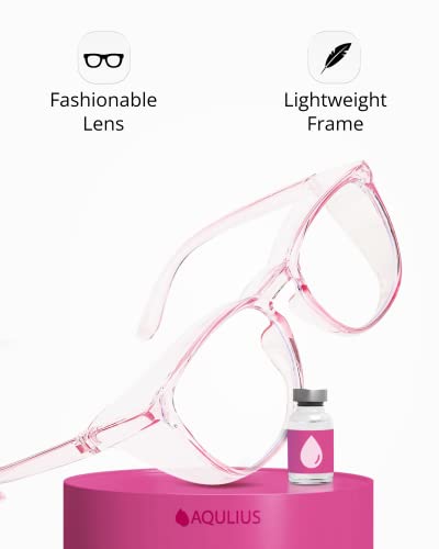 Aqulius Safety Glasses for Women & Men - 2 Pack - Scratch-Resistant Protective Eyewear, Shooting Glasses, Safety Goggles - color: Pink & Clear
