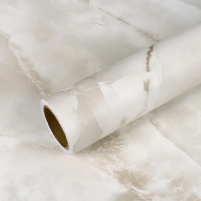 VEELIKE Peel and Stick Countertops Waterproof Cream Onyx Marble Contact Paper for Countertops 24''x118'' Countertop Contact Paper Marble Wallpaper Self Adhesive Counter Top Wrap for Kitchen Bathroom - size: 24" x 118"
