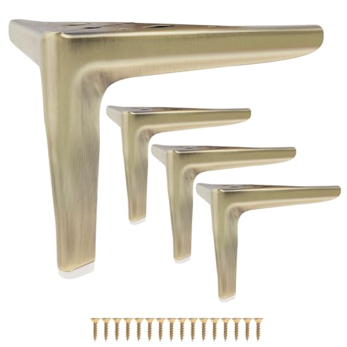4.7 Inch Heavy Duty Furniture Legs Antique Bronze, Metal Triangle Furniture Feet Set of 4, Modern Style DIY Replacement for Sofa Legs, Cabinet Legs, Dresser Legs (Bronze, 4.7 Inch) - color: Bronze, size: 4.7 inch
