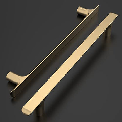 Amerdeco 10 Pack Brushed Brass Cabinet Pulls 7.5 Inch(192MM) Hole Centers Gold Kitchen Cabinet Handles Cabinet Hardware Kitchen Handles for Cabinets Cupboard Handles Drawer Pulls ZH0028 - color: Brushed Brass, size: 7.5"/192MM, style: 10 Pack