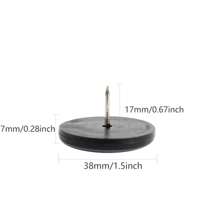 12pcs 1-1/2" Nail on Furniture Glides Sliders for Wooden Furniture, Furniture Sliders Pads Teflon Furniture Glides Chair Leg Pads Floor Protectors PTFE Moving Furniture Glides - size: 1.5"-12pcs
