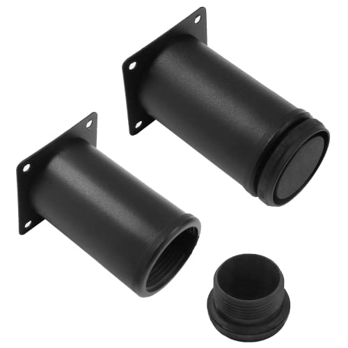 Set of 4 Adjustable Stainless Steel Furniture Legs 3 Inch Black - color: Black, size: 3 inch