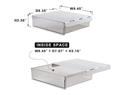 Keenkee Under Desk Drawers, Clear Light Black