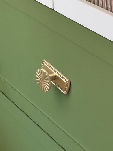 Goo-Ki 1.5'(38mm) Dia Champagne Bronze Cabinet Knob with Gilded Beaded Border Backplate, Zinc Alloy Flower Design Drawer Knobs,Modern Style,6 Pack - color: Champagne Bronze, size: 1.5'' Dia Knob With Beaded Backplate