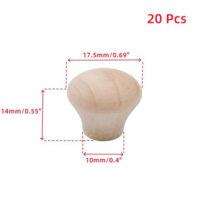Oedema 20Pcs Mini Wood Unfinished Cabinet Knobs 0.69x0.55in Drawer Pulls - style: Style 1,18*15mm,20pcs