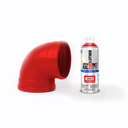 PINTY PLUS Water Based Spray Paint, 11oz, Low GWP Propellant, Low Odor, Gloss Red. Wood, Metal, Glass, Ceramics, Terra Cotta, Plastic, Pack of 6 - color: Flame Red