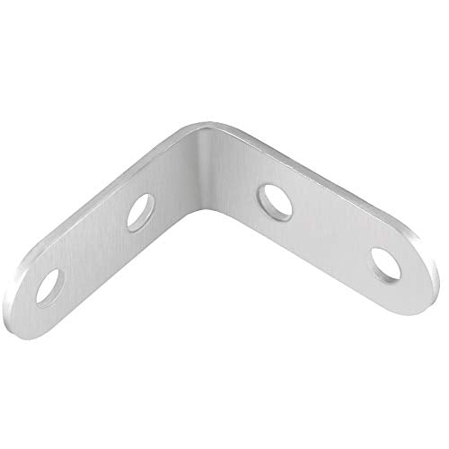 ZOENHOU 50PCS 40 x 40 mm L Shaped Brackets, Stainless Steel Corner Braces with 200 Screws, 90 Degree Right Angle Brackets for Heavy Duty Fastener Connector for Wall Hanging Furniture Repair - size: 50PCS 40 x 40mm Silver