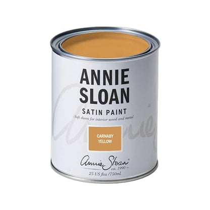 Annie Sloan Satin Paint (Carnaby Yellow, 25 Fl Oz/750 mL). Soft sheen for interior wood and metal. Self-leveling, all-in-one paint with no wax or lacquer required. - color: Carnaby Yellow