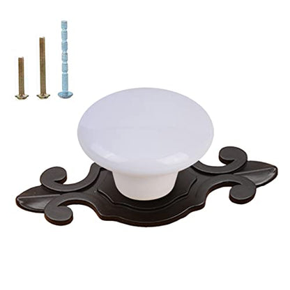 HUAMULAN Crystal Clear Cabinet Pull Knobs Black Zinc Alloy Backplate 10Pack - color: HRJ532-BlackWhite-10PACK