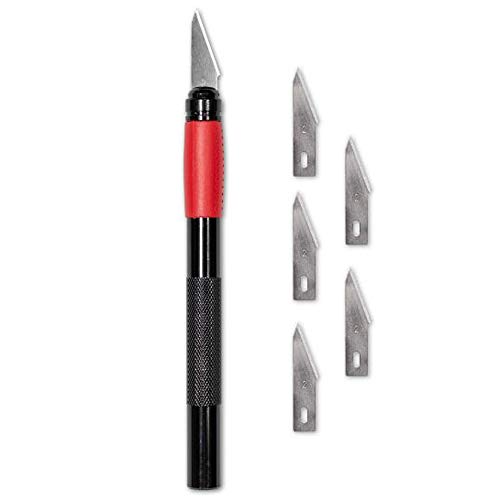 Angelus Detail Knife Precision Blade for Cutting Paper, Tape, Vinyl, Shoes, & 5 Blades