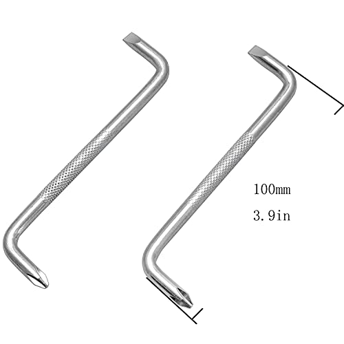 Offset Screwdriver 2PCS Double Ended Right Angle Screw Drivers Phillips and Flat Head Z Shaped Screwdrivers