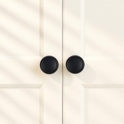 10 Pack Matte Black Cabinet Knobs, 1-1/4 Inch Zinc Alloy Knob - color: Matte Black