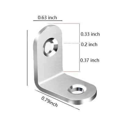 Stainless Steel Corner Brace, 30Pcs 90 Degree Right L-Shaped Metal Corner Connector Joint Plate, Cabinet, DIY Woodworking Projects with 60PCS Screws 0.8x0.8x0.6in - size: 20x20x16（30Pcs）