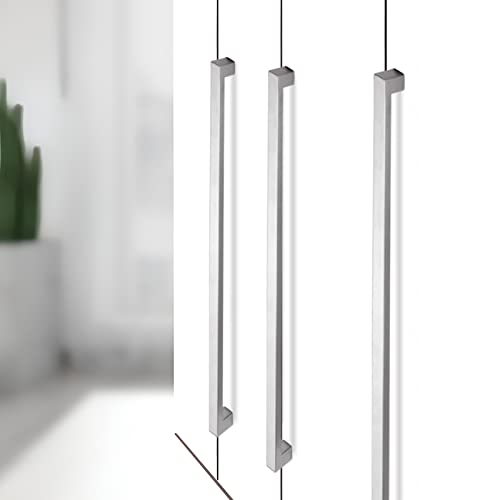 Cabinet Pulls Brushed Nickel Cabinet Handles Square Drawer Pulls, 30 Pack 3-3/4 Inch Stainless Steel Kitchen Door Cupboard Cabinet Handles, Cabinet Hardware Drawer Handles, 96mm Hole Centers - color: Brushed Nickel, size: Two Hole - 3-3/4 inch Hole Center