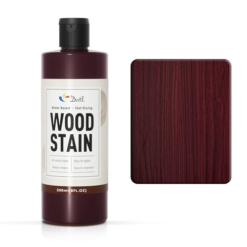 DWIL Water Based Wood Stain - Multiple Finishes, Fast Drying, Indoor and Outdoor Furniture, Wood Paneling, Cabinets and More, Low Odor ＆ Non-Toxic (8.5oz Rosewood) - color: Rosewood, style: Without Tool