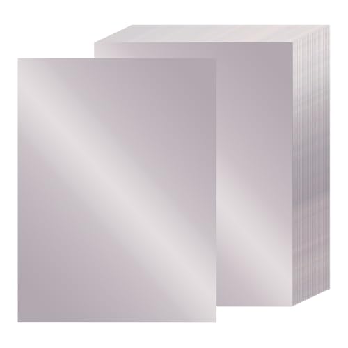 24 Sheets Silver Metallic Cardstock Paper 8.5 X 11", 92lb/250gsm Thick Silver Foil Cardstock Shiny Mirror Paper Glitter Paper for Crafts Scrapbook Card Making Invitations Party Decoration - color: Silver