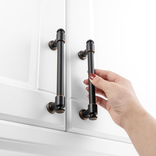 KOOFIZO 10 Pack 5 in Oil Rubbed Bronze Cabinet Pulls, Drawer Handles P11 - color: Oil Rubbed Bronze, size: 5" CC