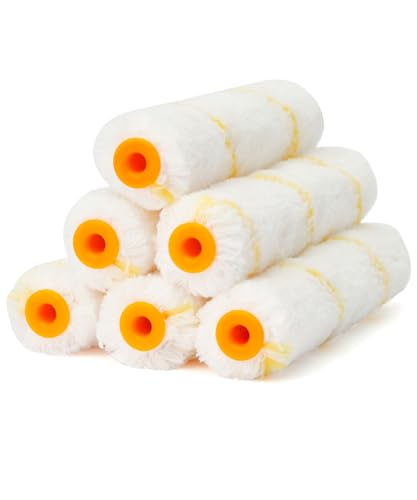 Bates- Paint Roller Covers, 6 Inch, 6 Pack, 3/8" Nap, Replacement Paint Roller Sleeves for Walls, Cabinets, Trim & Doors, Smooth Rolling, Fits 6" Small Roller Frames