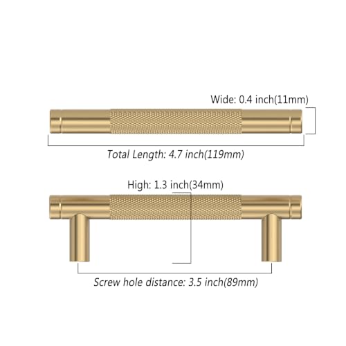 Asidrama 10 Pack 3.5 Inch(89mm) Champagne Bronze Cabinet Pulls Heavy-Duty Solid Kitchen Cabinet Handles Champagne Gold Drawer Hardware for Bathrooms Cabinets - color: Champagne Bronze, size: 3.5" Hole Center, style: 10 Pack