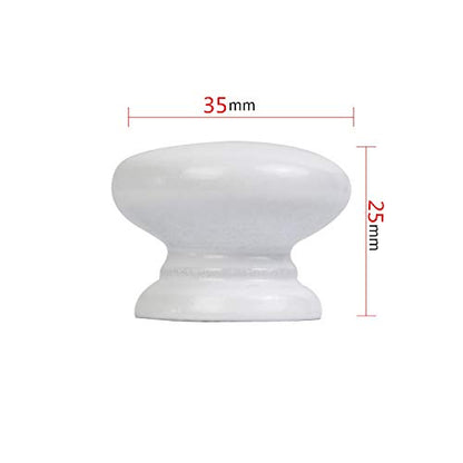 8PCS Round Wood Drawer Knob,Dresser Furniture Drawers 33mm Dia,White Cabinet Pulls Handles with Screws Hardware for Drawer Wardrobe Dresser - color: White