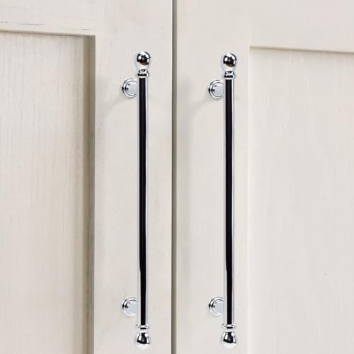YAGU 6 Pack Polished Chrome Kitchen Cabinet Handles 7-1/2 Inch(192mm) Hole Center Solid Bright Nickel Dresser Drawer Pulls Furniture Hardware for Cupboard Wardrobe Closet Vanity - color: Polished Chrome, size: 6 Pack, style: 7.5''/192MM Hole Center
