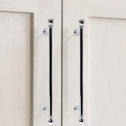 YAGU 6 Pack Polished Chrome Kitchen Cabinet Handles 7-1/2 Inch(192mm) Hole Center Solid Bright Nickel Dresser Drawer Pulls Furniture Hardware for Cupboard Wardrobe Closet Vanity - color: Polished Chrome, size: 6 Pack, style: 7.5''/192MM Hole Center