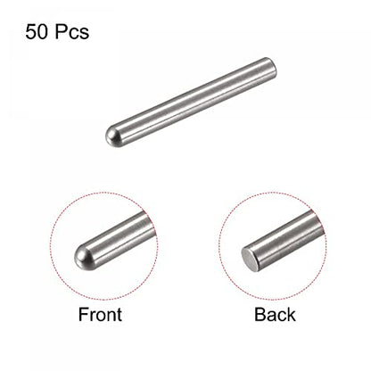 uxcell 2.6x20mm Dowel Pins, 50pcs 304 Stainless Steel Round Head Flat Chamfered End Dowel Pin Bunk Bed Pins Shelf Pegs Support Shelves Fasten Elements - size: 2.6x20mm