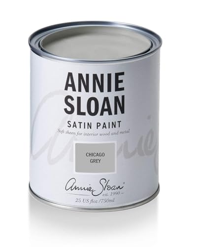 Annie Sloan Satin Paint (Chicago Grey, 25 Fl Oz/750 mL). Soft sheen for interior wood and metal. Self-leveling, all-in-one paint with no wax or lacquer required. - color: Chicago Grey