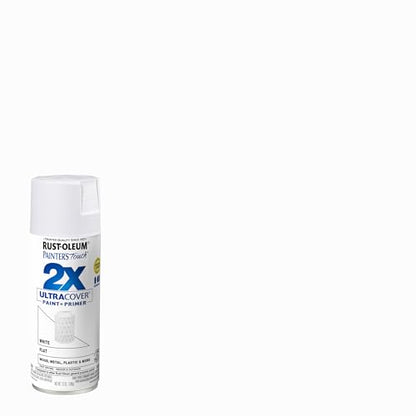 Rust-Oleum Painter's Touch 2X Ultra Cover Spray Paint, Flat White - color: Flat White, size: 12 Ounce (Pack of 2)