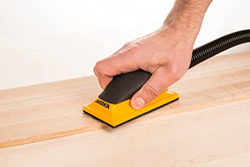 Mirka Hand Sanding Block for Hook and Loop Sheets, Vacuum-Ready, 2.75x5 in
