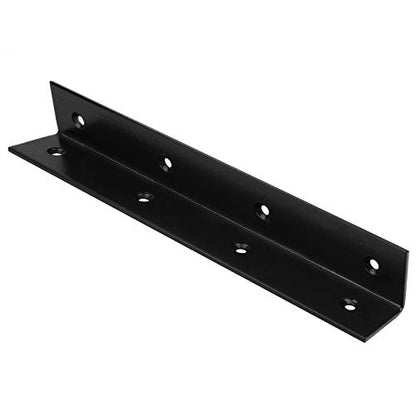 4 Pack 10" Wide Corner Brace, Iron Black L Angle Bracket - size: 10 Inch