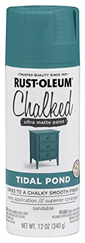 Rust-Oleum Chalked All-in-One Ultra Matte Tidal Pond Spray Paint - color: Tidal Pond, size: 12 Ounce (Pack of 1)