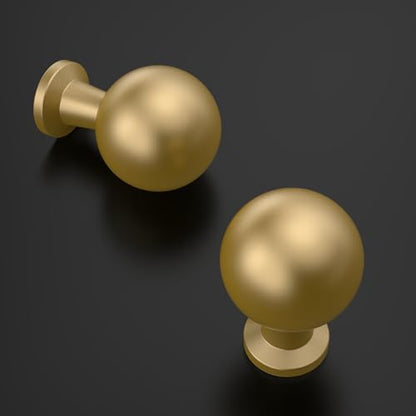 Amerdeco 10 Pack Champagne Bronze Cabinet Knobs Single Hole Cabinet Pulls Round Kitchen Cabinet Knobs Solid Drawer Knobs Dresser Knobs and Pulls for Bathroom Cabinets ZH0041 - color: Champagne Bronze, size: Single Hole