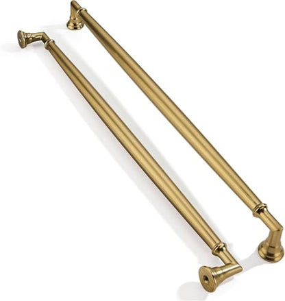 2 Pack 10 Inch Hole Center Brushed Brass Cabinet pulls Solid Satin Brass Heavy Duty Cabinet Pull Cabinet Handles Kitchen Cabinet Hardware Vanity Handles Bathroom Cabinet pulls - color: Brushed Brass, size: 10 Inch(256mm)hole center