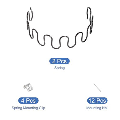 uxcell 2Sets Upholstery Spring Replacement Kits, 15.75" Sagging Cushions Repair Kit with Clips Nails for Furniture Sofa Recliner Chair