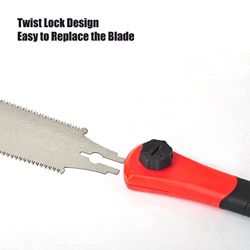 Double Edged Hand Saw, 32cm/12.5” Japanese Ryoba Pull Saw Flexible Flush Cut Saw for Fine and Coarse Cutting Woodworking (Red)