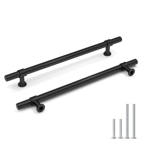 Goldenwarm 5 Pack Black Cabinet Handles, 6-1/4 Inch T Bar Handles - color: Black, size: 6-1/4 in Hole Center (160mm)