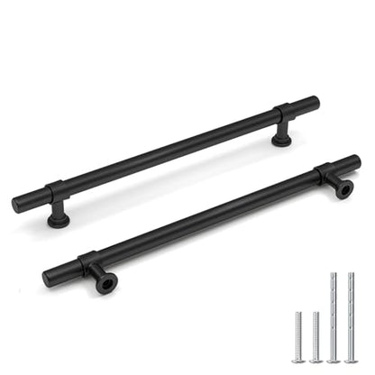 Goldenwarm 5 Pack Black Cabinet Handles, 6-1/4 Inch T Bar Handles - color: Black, size: 6-1/4 in Hole Center (160mm)