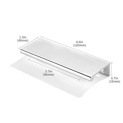 khtumeware 2 Pack 4 inch(102mm) Hole Center Vibrant Polished Chrome Finger Edge Pull Solid Zinc Drawer Pull Hidden Edge Treatment Hardware Finger Pull Kitchen Drawer Hardware - color: Polished Chrome, size: 4inch