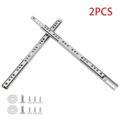 2Pcs 246mm/9.69" Silver Stainless Steel Drawer Slides (1 Pair) - size: 246mm/9.69"