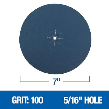 Mercer Industries 409100 Zirconia Cloth Floor Sanding Edger Discs, 7" x 5/16" Hole, Grit 100X (25 pack) - color: Zirconia, size: 7" x 5/16" Hole, style: 100X (25 pack)