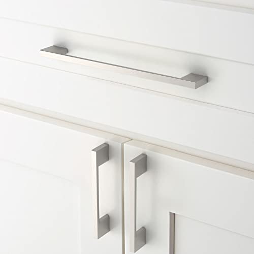 Amerdeco 10 Pack Brushed Satin Nickel Cabinet Pulls 7.5 Inch(192MM) Hole Centers Kitchen Cabinet Handles Cabinet Hardware Kitchen Handles for Cabinets Cupboard Handles Drawer Pulls ZH0060 - color: Brushed Satin Nickel, size: 7.5" hole center
