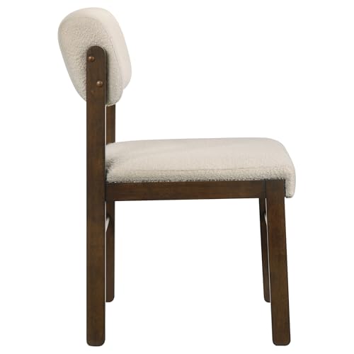 Coaster Kehoe Upholstered Dining Chair Set of 2, Walnut and Cream 193932WAL - color: Walnut/Cream